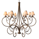 Ver imagem 1 de Lustre Provençal com Cúpulas Rústicas de Algodão p/ Casa Alto Padrão - Dourado
