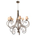 Ver imagem 5 de Lustre Provençal com Cúpulas Rústicas de Algodão p/ Casa Alto Padrão - Dourado