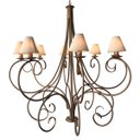 Ver mais imagens de Lustre Provençal com Cúpulas Rústicas de Algodão p/ Casa Alto Padrão - Dourado