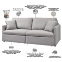 Ver imagem 3 de Sofá 3 Lugares Retrátil Reclinável para Sala de Estar 240cm Send K01 Linho Soft Cinza - Lyam Decor