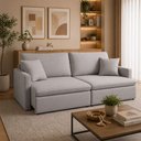 Ver imagem 1 de Sofá 3 Lugares Retrátil Reclinável para Sala de Estar 240cm Send K01 Linho Soft Cinza - Lyam Decor