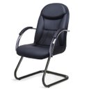 Ver imagem 2 de Kit 3 Cadeiras Escritório Day Pretas 1 giratória e 2 fixas