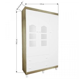 Quarto de Bebê com Berço 3 em 1 Roupeiro 3 Portas 2 Gavetas Cômoda 4 Gavetas Portugal Móveis Bonatto - 11