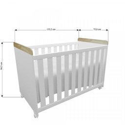 Quarto de Bebê com Berço 3 em 1 Roupeiro 3 Portas 2 Gavetas Cômoda 4 Gavetas Portugal Móveis Bonatto - 5