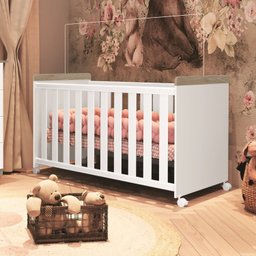 Quarto de Bebê com Berço 3 em 1 Roupeiro 3 Portas 2 Gavetas Cômoda 4 Gavetas Portugal Móveis Bonatto - 3