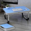Ver imagem 3 de Mesa Notebook Vira Maleta Suporte Estudo Laptop Dobravel de Aluminio com Tampo MDF Cama Camping Sofa