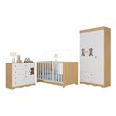 Ver imagem 2 de Quarto de Bebê Completo com Berço Americano 3 em 1 Doçura Multimóveis Mp4654 Madeirado/branco