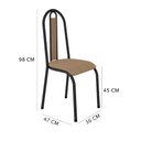 Ver imagem 4 de Kit 4 Cadeiras de Cozinha Arizona Estampado Rattan Bege Pés de Ferro Preto - Pallazio