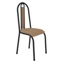 Ver imagem 2 de Kit 4 Cadeiras de Cozinha Arizona Estampado Rattan Bege Pés de Ferro Preto - Pallazio