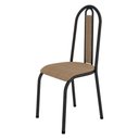 Ver imagem 3 de Kit 4 Cadeiras de Cozinha Arizona Estampado Rattan Bege Pés de Ferro Preto - Pallazio