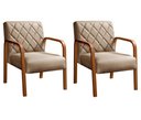 Ver imagem 1 de Kit 2 Poltronas Lara Cor:Linho Marrom 150