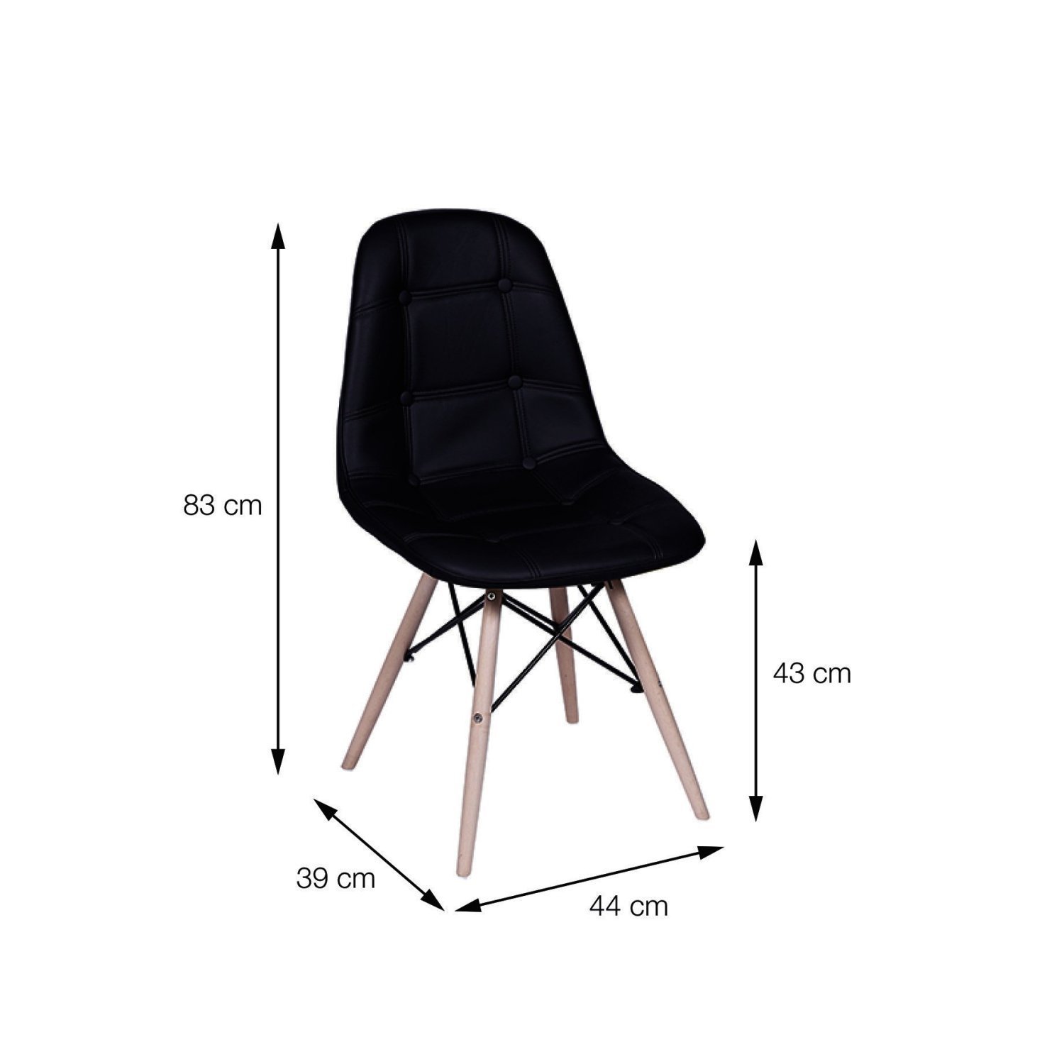 Kit 2 Cadeiras Estofada Botonnes Base Cromoda OR Design - 3
