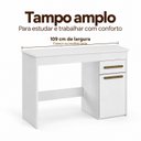 Ver imagem 7 de Escrivaninha 1 Porta 1 Gaveta 100% MDF com Tampo Amplo Atenas Espresso Móveis