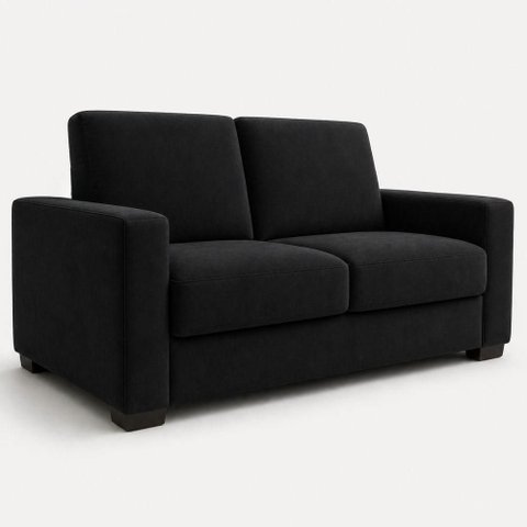 Sofá Namoradeira 3 Lugares 200cm Preto Suede Black House Decor