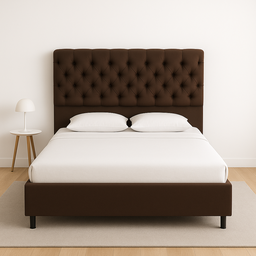 Base Cama Box Casal com Cabeceira Marrom 138x188cm - 6
