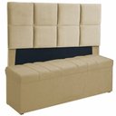 Ver imagem 1 de Kit Cabeceira Poliana+ Calçadeira Kiara Queen 160 CM Suede Marfim - D A Decor