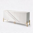 Ver imagem 7 de Aparador Buffet 100% MDF 4 Portas com Pés em Metal 164x85x40cm Branco Fosco