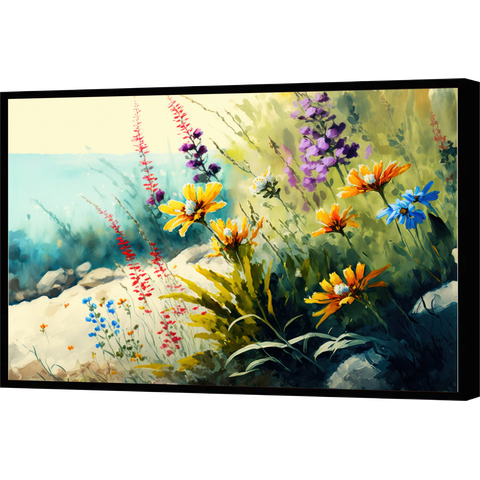 Quadro Decorativo Abstrato Canvas Premium Flores Jardim Flor Salas Gg