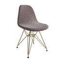 Ver imagem 4 de Mesa Jantar Londres Retangular Canela 137x90 Base Preta 6 Cadeiras Estofadas Nude Médio Base