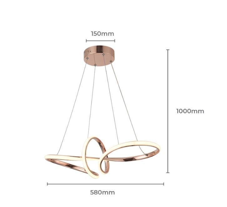 Lustre Pendente 35w Led Integrado Moderno 3 Em1 Bivolt Cobre - 6