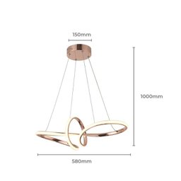 Lustre Pendente 35w Led Integrado Moderno 3 Em1 Bivolt Cobre - 6