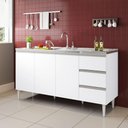 Ver imagem 3 de Balcão Salvador 3 Portas 3 Gavetas MDF 160cm Branco Milani Movelaria