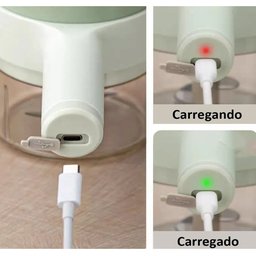 Processador de Alimentos sem Fio Multifuncional Recarregável Triturador Cortador Fatiador Moedor Elé - 4