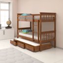 Ver imagem 4 de Treliche de Madeira Solteiro com 3 Gavetas de Exclusivo Totalità