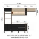 Ver imagem 6 de Cozinha Safira com Armário e Balcão Preto Madesa
