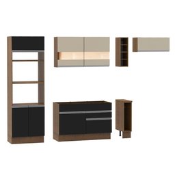 Cozinha Safira com Armário e Balcão Preto Madesa - 2