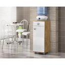 Ver imagem 1 de Balcão Auxiliar Móvel Bianca 1 Porta 1 Gaveta Castanho/Branco