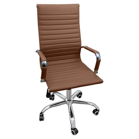 Cadeira Eames Esteirinha Presidente Escritório Boston Eames Alta - Marrom