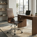 Ver imagem 1 de Cadeira Eames Esteirinha Presidente Escritório Boston Eames Alta - Marrom