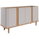 Ver imagem 4 de Buffet Aparador de Sala de Jantar 4 portas com pés de madeira maciça Eva