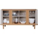 Ver imagem 5 de Buffet Aparador de Sala de Jantar 4 portas com pés de madeira maciça Eva