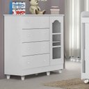 Ver mais imagens de Quarto de Bebê Completo com Berço 3 em 1 Cômoda 4 Gavetas 1 Porta Portugal Móveis Bonatto