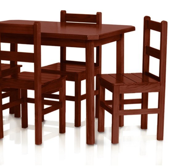 Mesa com 4 Cadeiras de Madeira Maciça 115x75 Bonacor B Mogno - 2