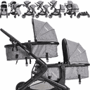 Ver imagem 3 de Carrinho para Gemeos Berço Passeio Moises Kiddo Pair Cinza