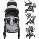 Ver imagem 2 de Carrinho para Gemeos Berço Passeio Moises Kiddo Pair Cinza