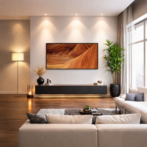 Quadro Canvas Terracota Dunas Rústico 70x50cm Mold Preta