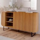 Ver imagem 1 de Buffet Aparador 160cm 2 Portas Orgânico Pé Metal Sindy Nature Z56 - Mpozenato