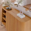 Ver imagem 5 de Buffet Aparador 160cm 2 Portas Orgânico Pé Metal Sindy Nature Z56 - Mpozenato