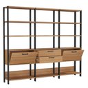 Ver imagem 4 de Estante em Mdf para Livros 2 Portas 2 Gavetas Estilo Industrial E93 Freijó Preto Fosco Dalla Costa