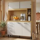 Ver imagem 1 de Armário de Cozinha Compacta 120cm Parisi P11 Damasco/Off White - Mpozenato