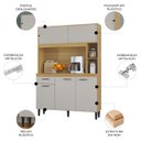 Ver imagem 3 de Armário de Cozinha Compacta 120cm Parisi P11 Damasco/Off White - Mpozenato