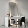 Espelho Jateado com Led Grande Corpo Inteiro com Moldura com Suporte de Chão 170x70cm Luxo Dourado - 9
