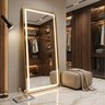 Espelho Jateado com Led Grande Corpo Inteiro com Moldura com Suporte de Chão 170x70cm Luxo Dourado - 10