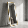 Espelho Jateado com Led Grande Corpo Inteiro com Moldura com Suporte de Chão 170x70cm Luxo Dourado - 7