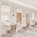 Ver imagem 3 de Espelho Jateado com Led Grande Corpo Inteiro com Moldura com Suporte de Chão 170x70cm Luxo Dourado