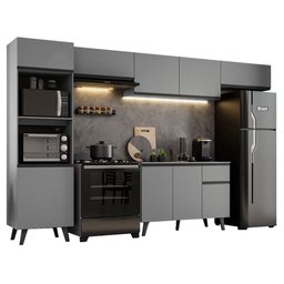 Armário de Cozinha Completa 340cm Cinza Nice Madesa 01 - 3